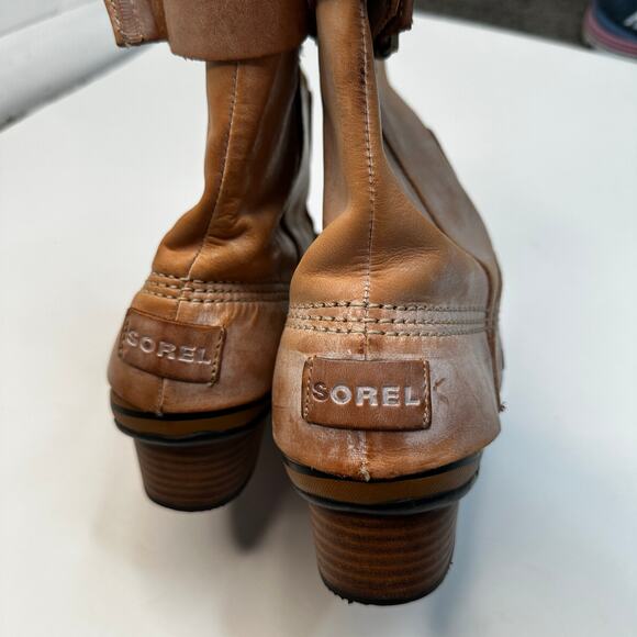 Sorel Brown Full Grain Leather Slimpack Short Riding Boots - Picture 4 of 6